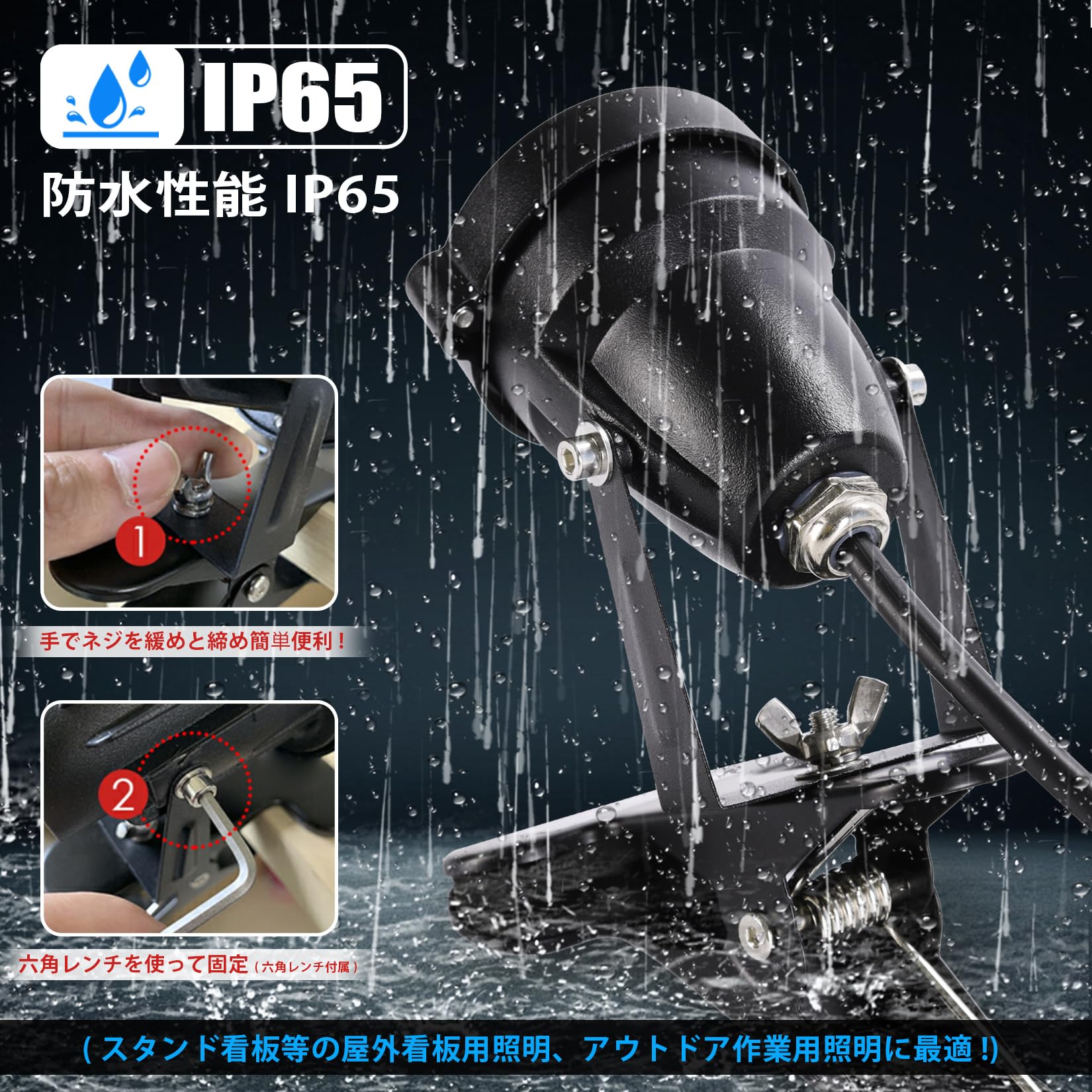 Amazon.co.jp : TONGTUJINMING 防水 LEDクリップライト 屋外